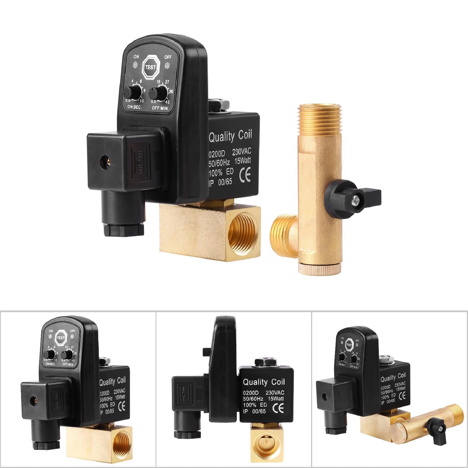 Haosie Air Compressor Water Tank Automatic Drain Valve, G1/2 DN15 Brass Check Valve, Programmable Air Compressor Drain Valve - Image 3