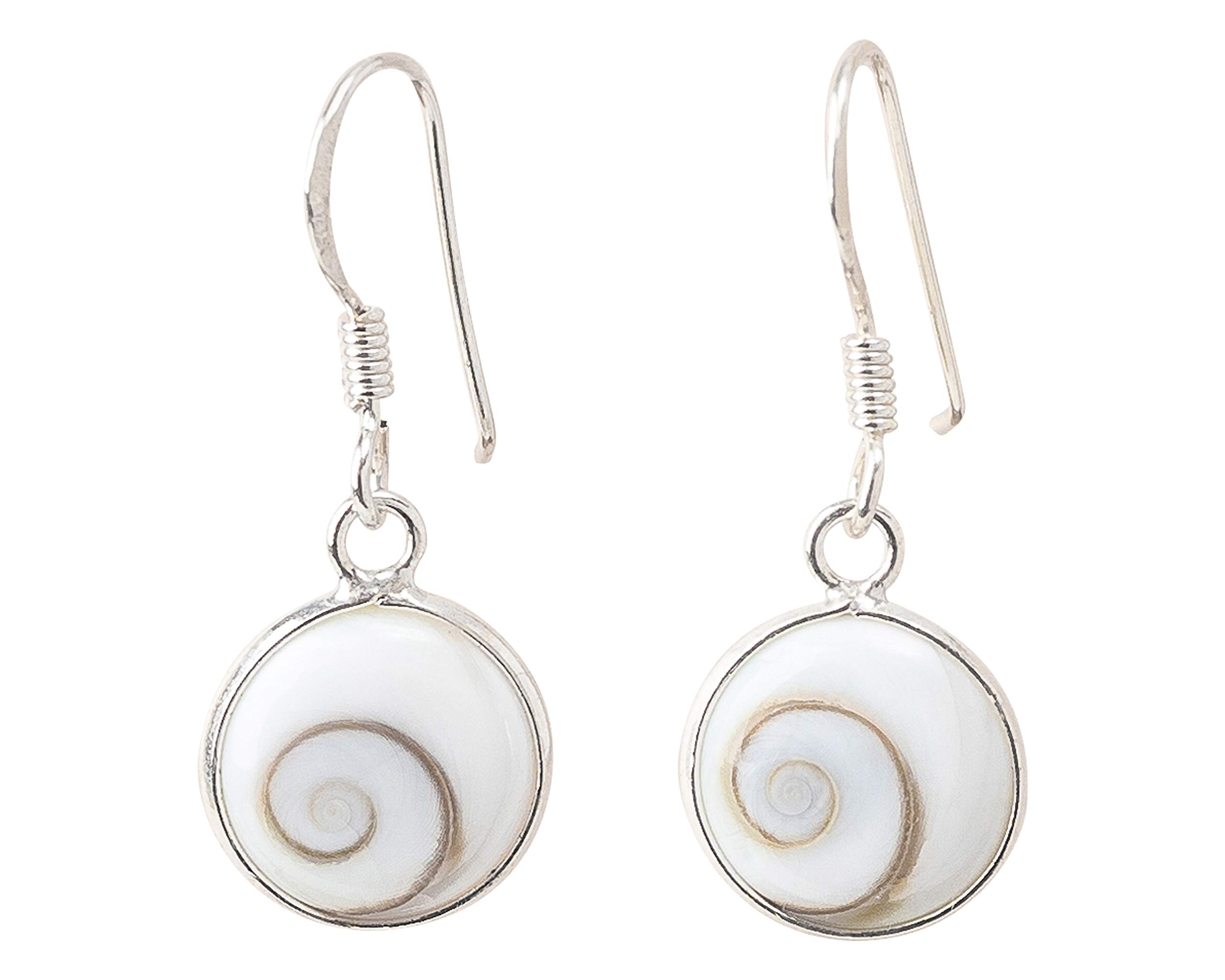 925er Sterlingsilber Ohrringe Mit Shiva-Auge – Natürlicher Heiliger-Lucia-Stein, 25 Mm – Mediterraner Schmuck Für Damen