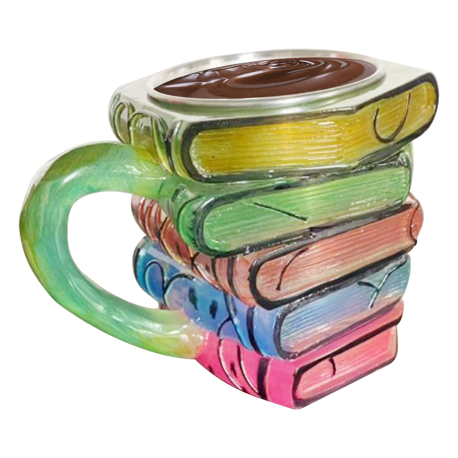 Tasse avec livre peint à la main pour cappuccino thé au latte et bière fraîche