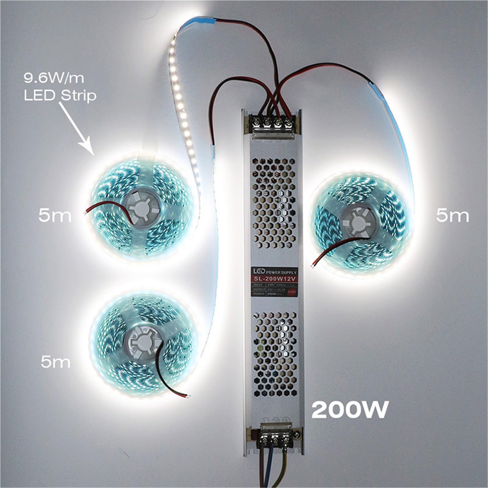 Alimentation ultra-mince for rubans LED à tension constante 12 V CC / 24 V for éclairage(60W,12V)