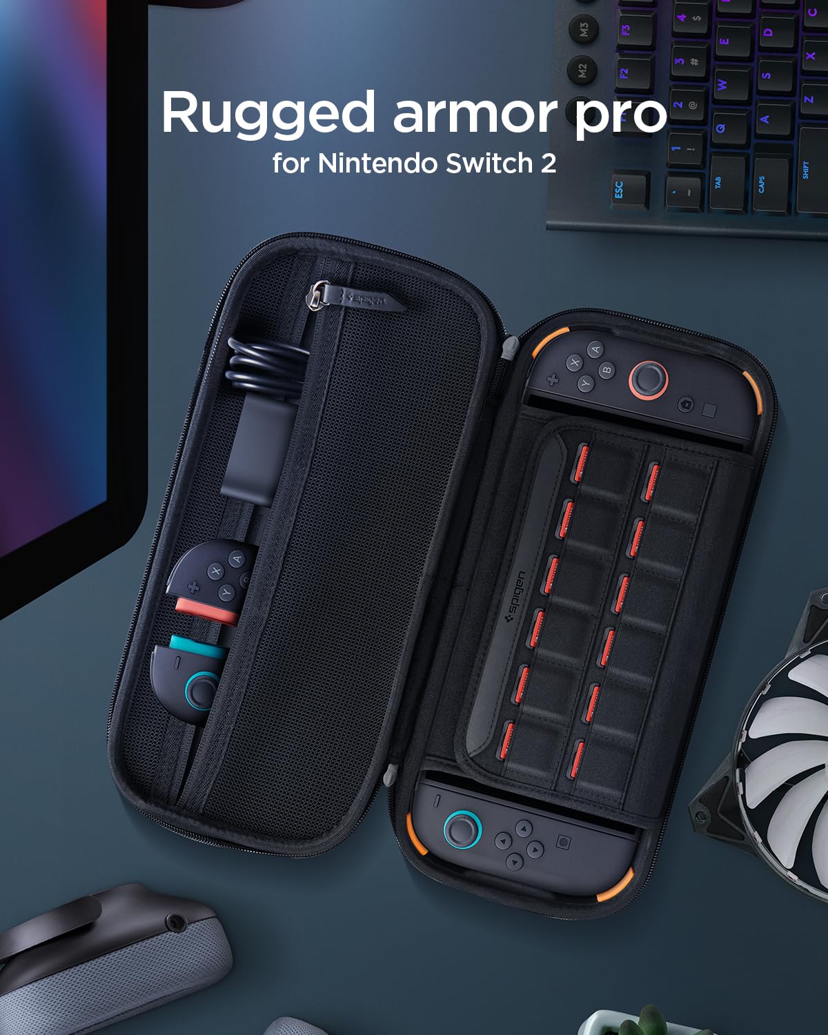 Spigen Custodia Rugged Armor Pro Compatibile con Nintendo Switch 2 2025 - Nero