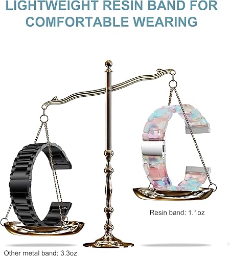 Miniatura 10 de Wearlizer Correa de resina compatible con Fitbit Sense, Versa 3, Sense 2 y Versa 4, accesorios de correa de pulsera ligera de moda para mujeres y