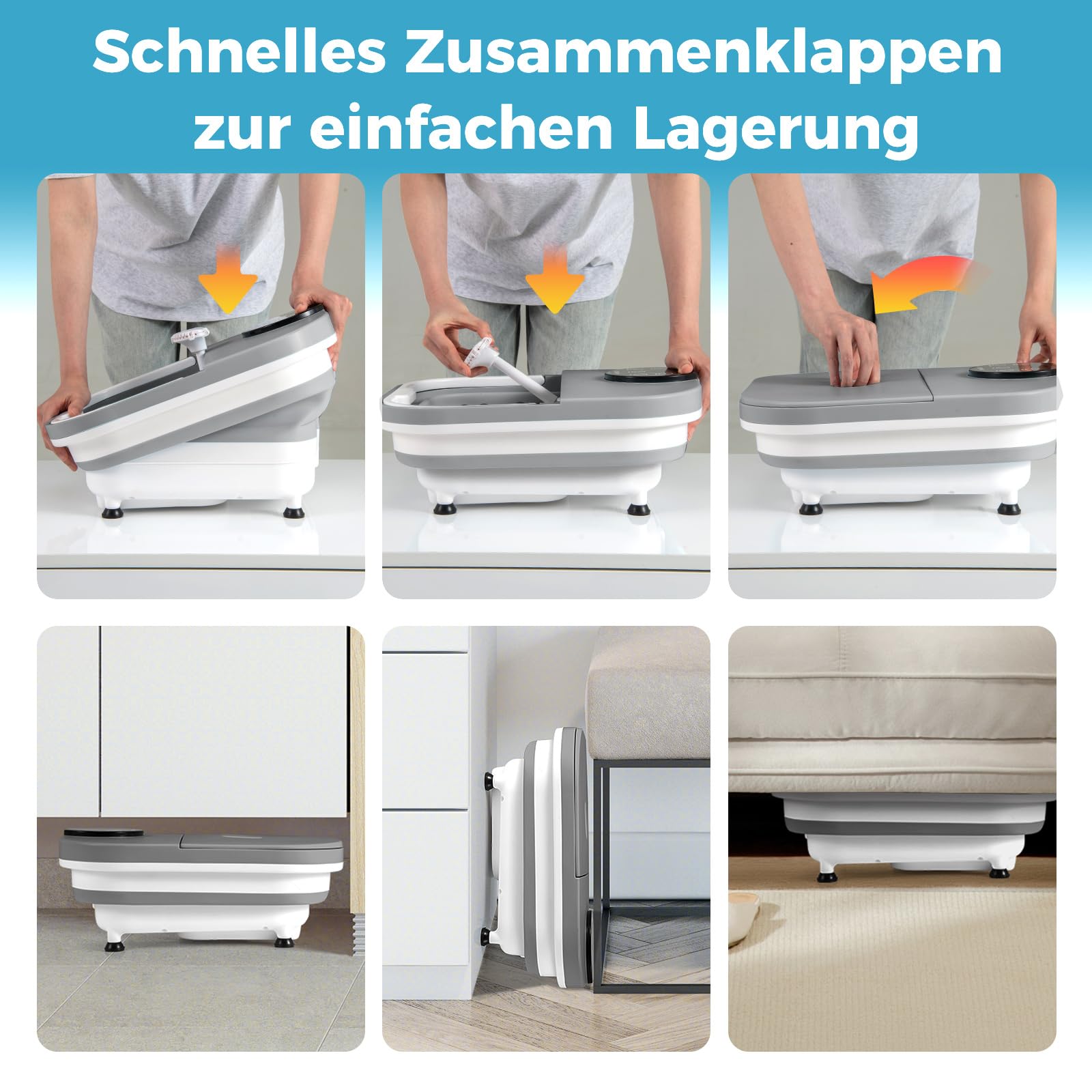 COSTWAY Składana wanna do stóp z prysznicem, masaż Shiatsu, 30 piłek, ogrzewanie 35-48°C, 500 W