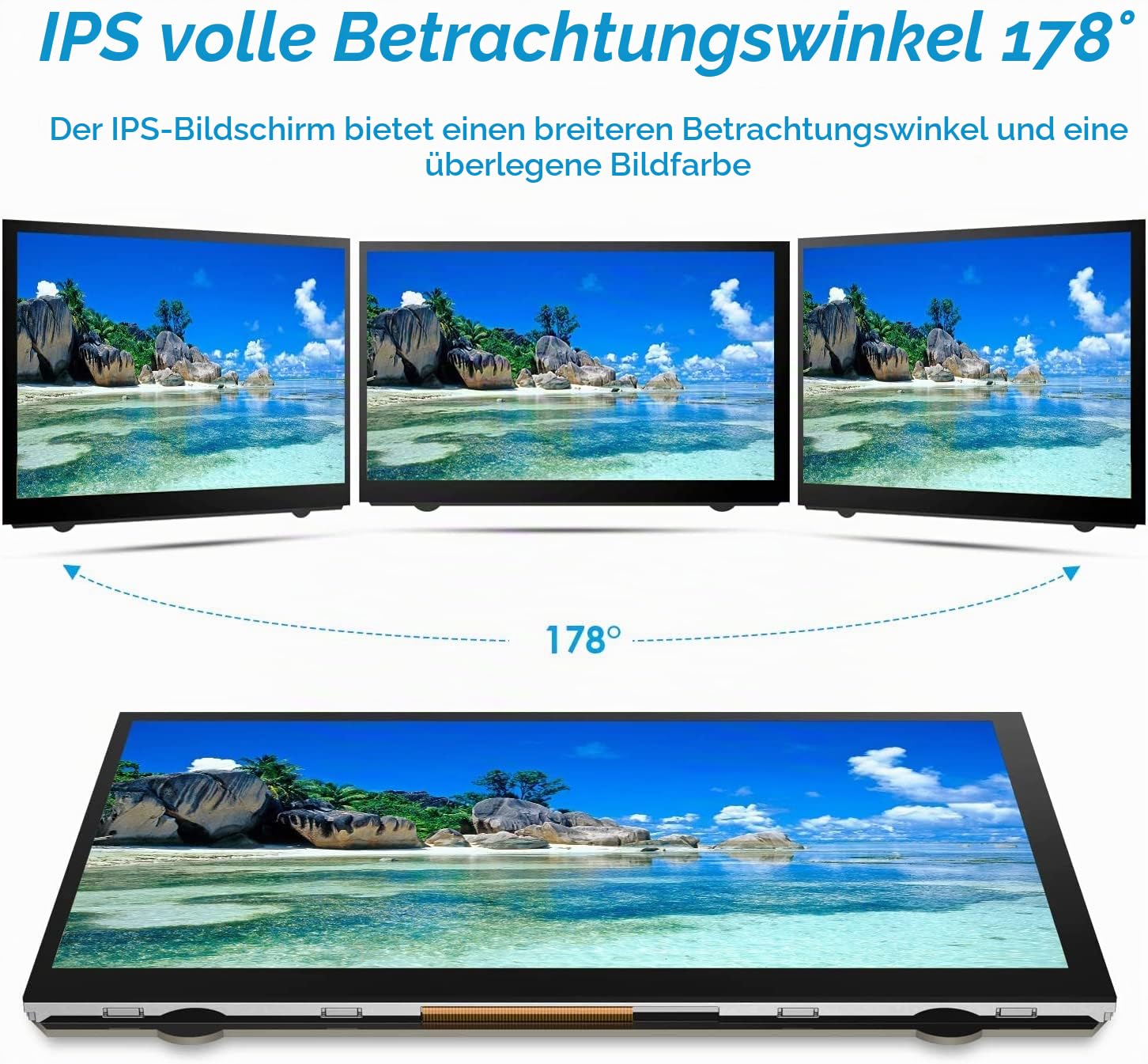 7 Zoll Raspberry Pi Bildschirm 800x480 HDMI Tragbarer Monitor IPS LCD Bildschirm Display für Raspberry Pi 5/4/3/2/Zero/B/B+ Win10/8/7 (Non-Touch)