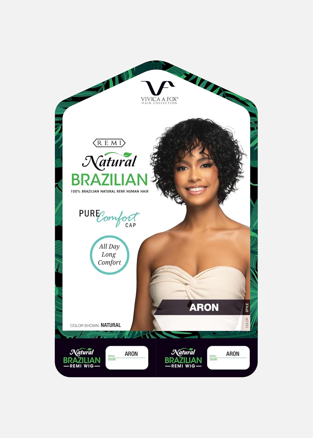 Vivica A. Fox Hair Collection ARON, Pure Comfort Cap, Natural Brazilian Remi Human Hair Wig (1 Jet Black)
