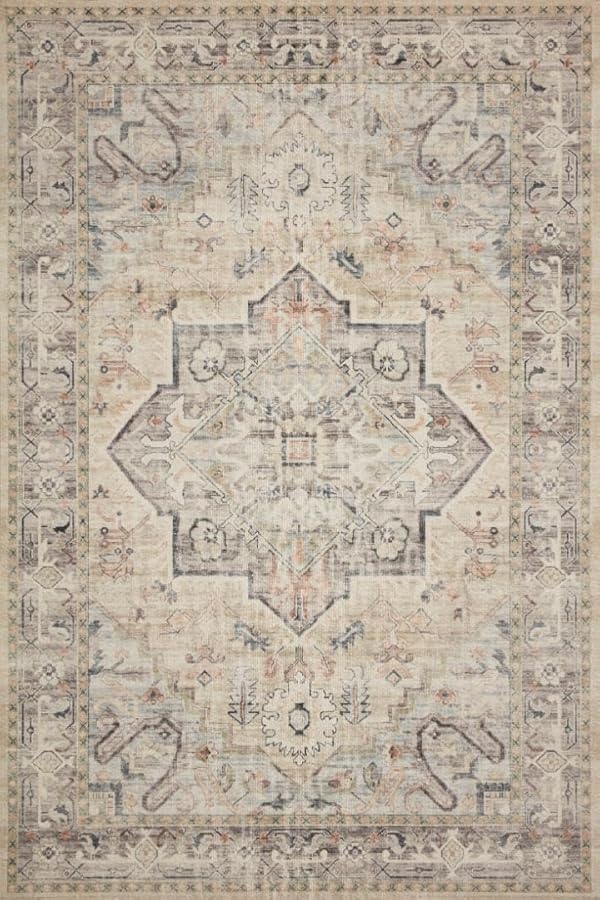 Loloi II Hathaway Collection Area Rug HTH-07 Multi/Ivory 1'-6" x 1'-6" Sample Swatch by Loloi - Image 3