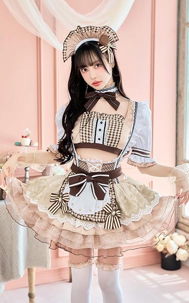 Amazon.co.jp: [Malymoon] コスプレ メイド ウエイトレス マカロン