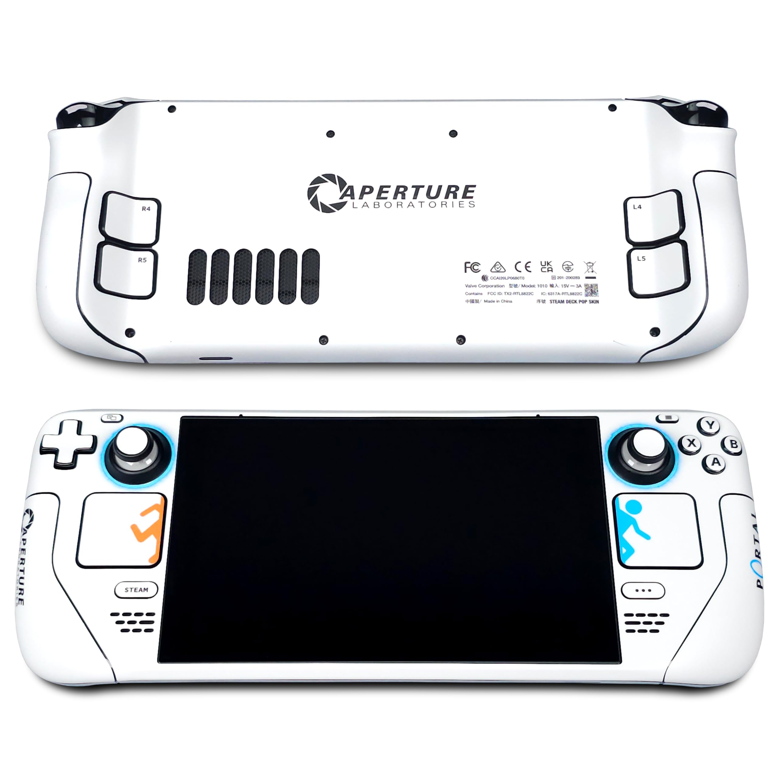 POP SKIN Steam Deck , Portal Edition, Full Wrapping Matte Vinyl for Steam Deck (Designed ), Compatible with Both Steam Deck LCD Version and OLED Version.