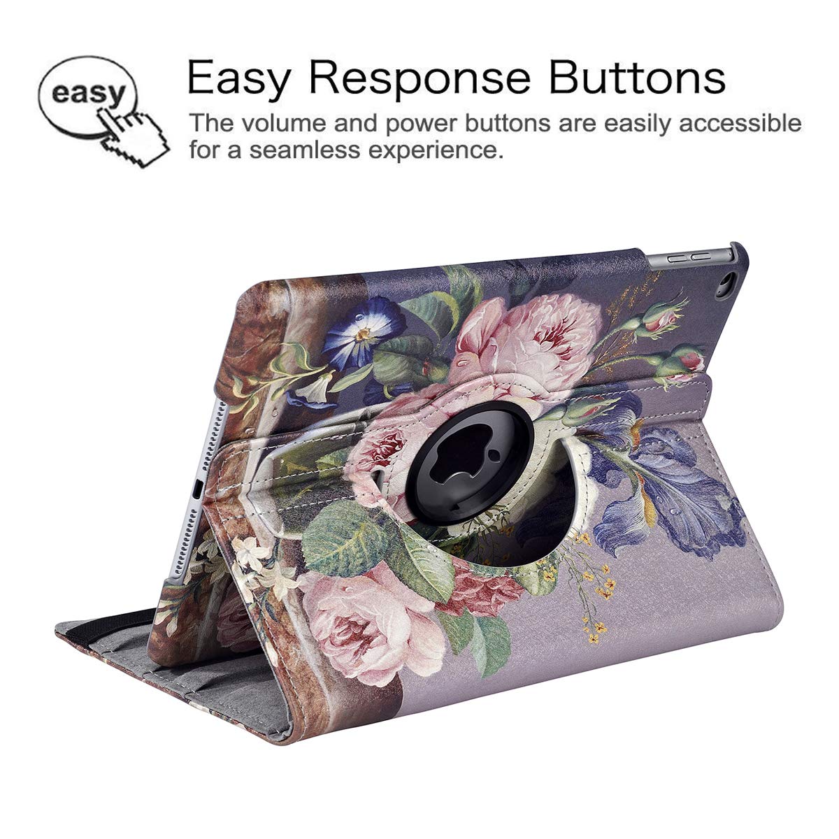 Housse Rotative 360° IPad 9,7" 6e/5e Gen, Air 2/Air - Étui Protection Avec Veille Auto, Porte-Stylet, Gris