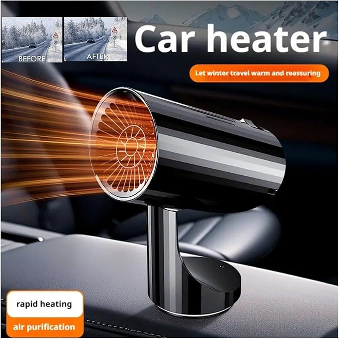 Calefactor Eléctrico Portátil para Auto 12V con Ventilador y Base Giratoria miniatura 5