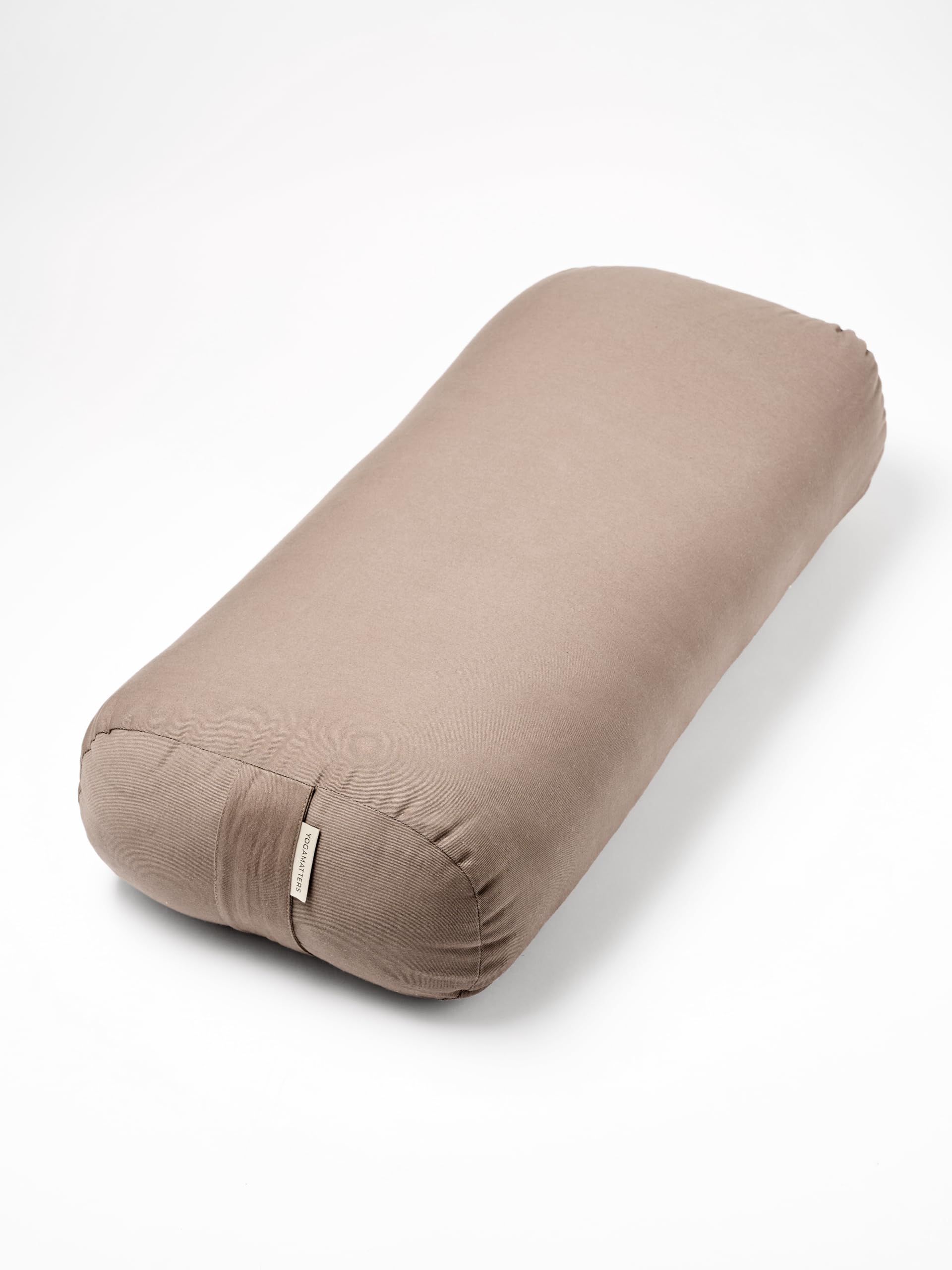 Yogamatters Organic Cotton Rectangular Bolster | Removable Washable Cover | Yoga Bolster Cushion for Restorative Yoga and Meditation (Deep Taupe)