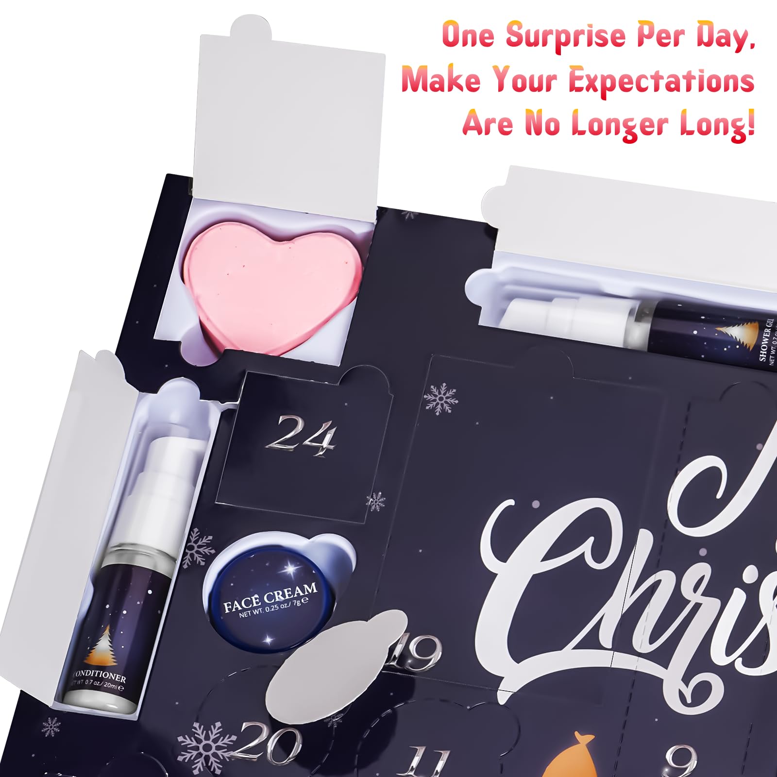Calendario Avvento 2024 Bellezza, 24 Prodotti per il Bagno, la Cura Della Pelle e gli Accessori, Conto Alla Rovescia per il Natale Regali Creativi per le Donne