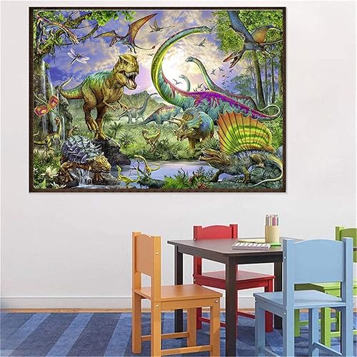 Miniatura 2 de Pintura de diamante para adultos niños 5D Diamond Dotz Kits Principiante DIY Dinosaurio Taladro completo Diamante Arte Decoración de la pared del