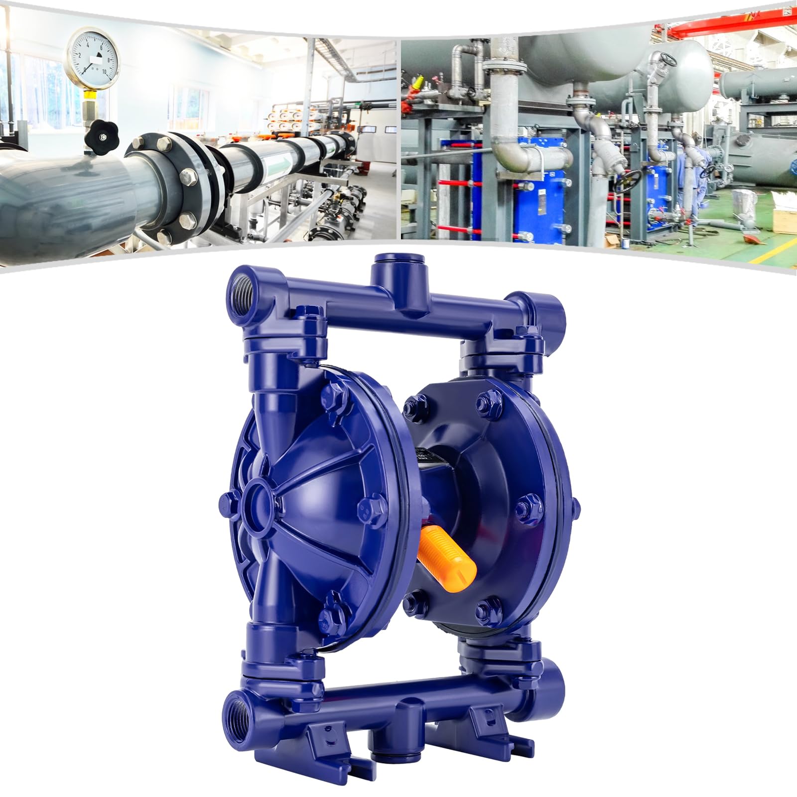 Bomba de diafragma doble accionada por aire, bomba profesional de diafragma de aire de 115 psi, 1/2 pulgadas de entrada y salida, bomba de diafragma accionada por aire para petróleo, diésel, aceite