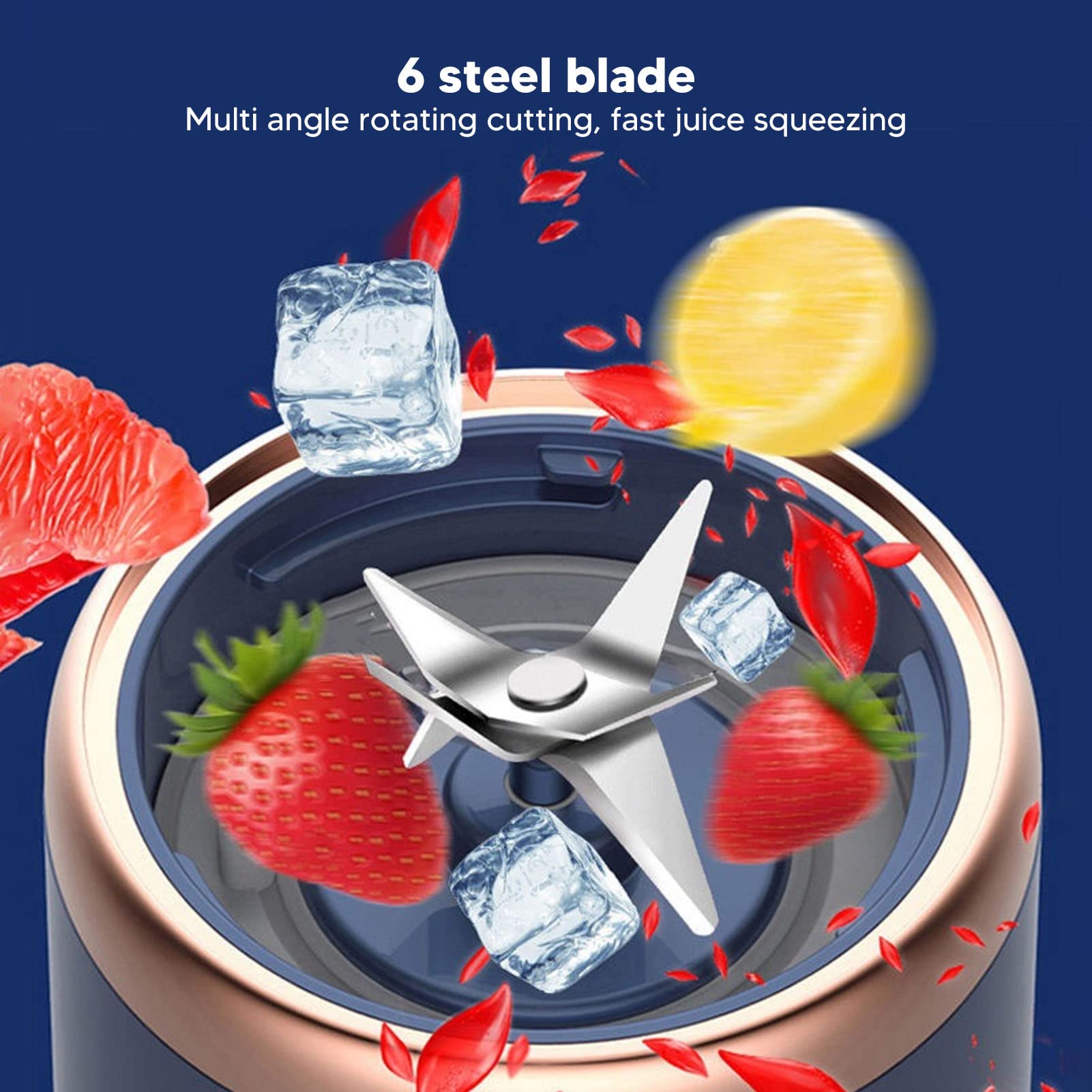 Frullatore Portatile USB - 300ml, Ricaricabile, Per Frullati E Succhi In Viaggio - Foto 6