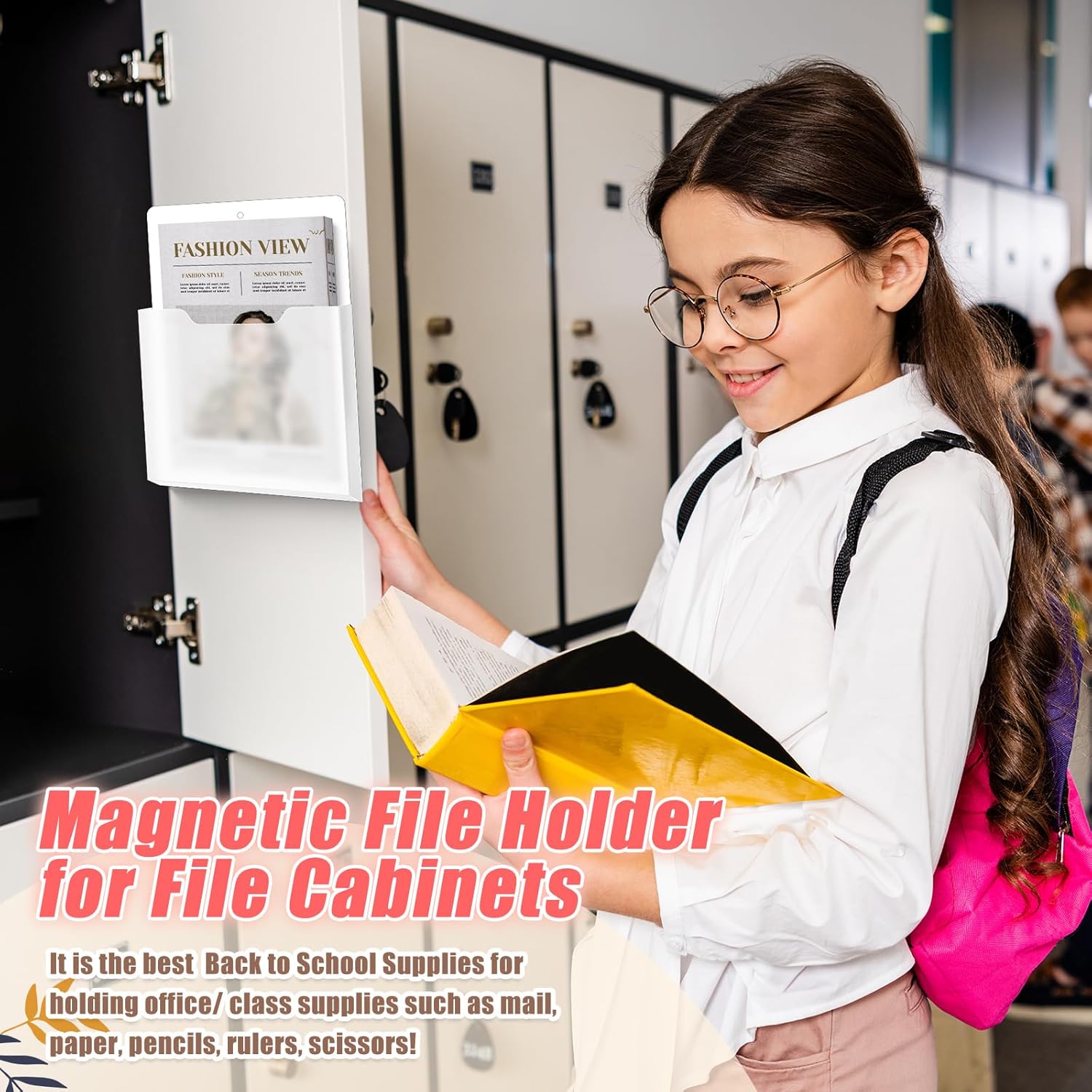 Epakh 6 Pack Magnetic File Holder Magnetic Paper Holder Organizer Wall Mounted Mail Magazine Storage Pockets for Refrigerator, Whiteboard, Office, Classroom, Mail Letters Paper(Transparent)