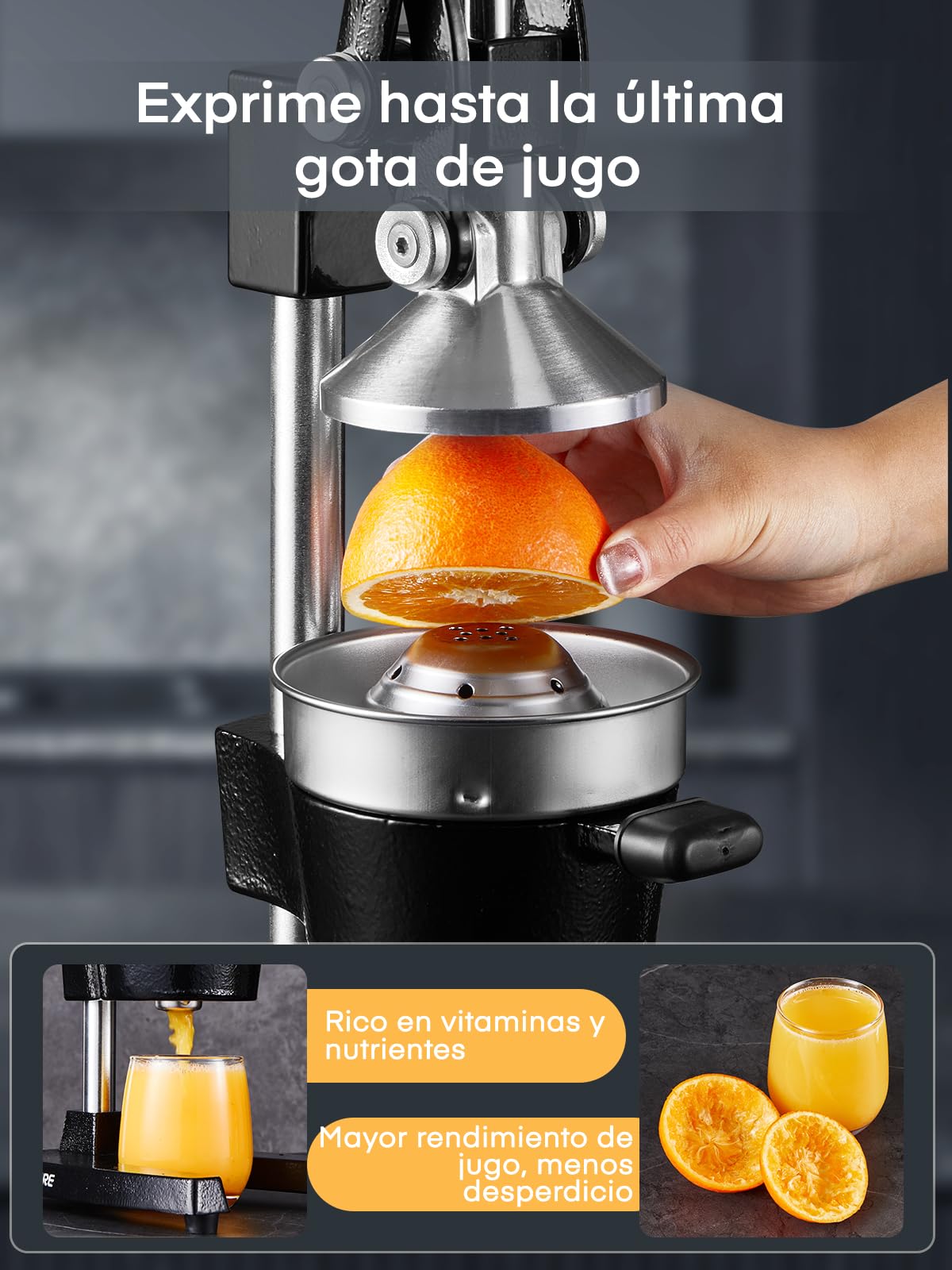 FOHERE Exprimidor Manual de Limones Acero Inoxidable Profesional