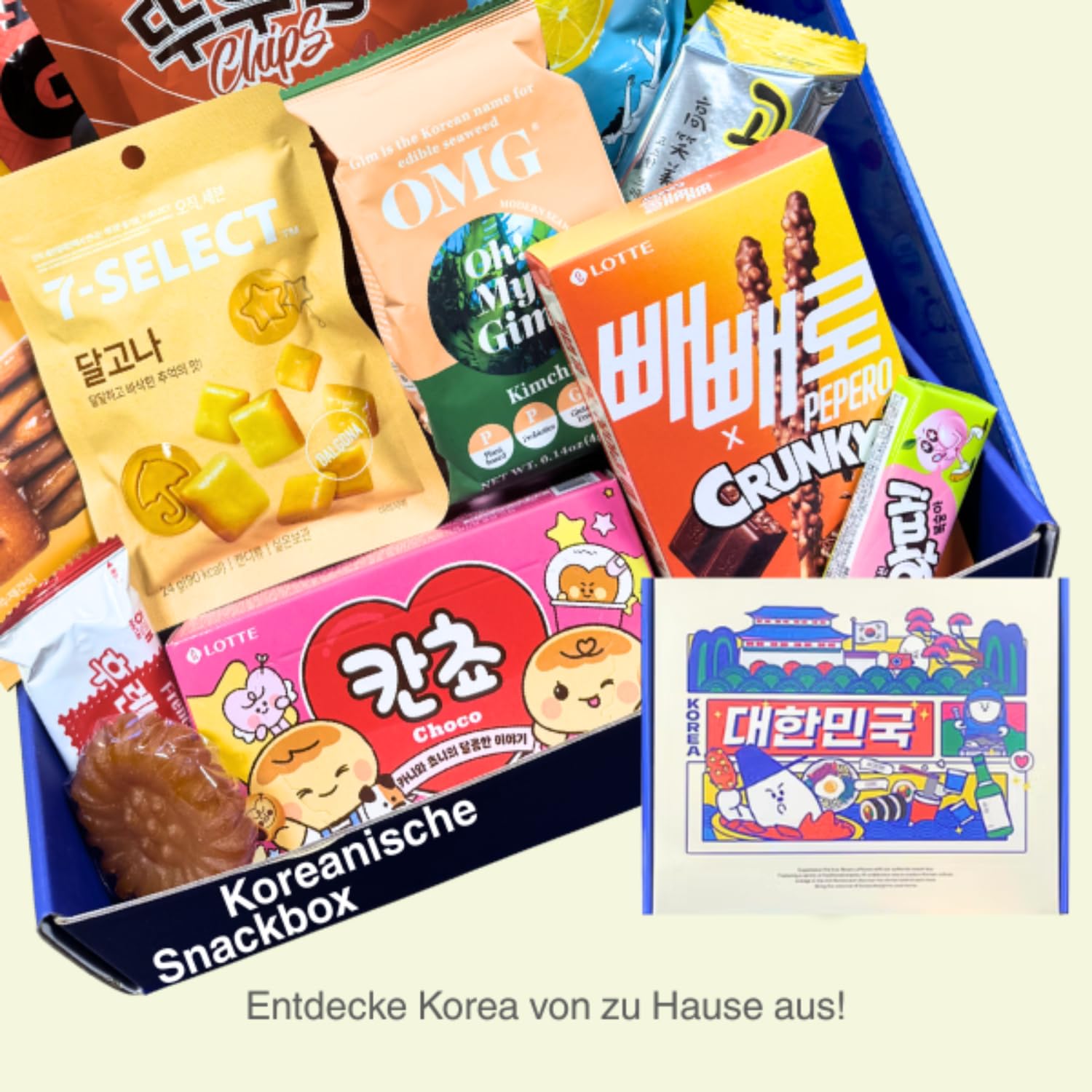 ASIA Snack Box – Original Korea & Japan Snacks & Drinks | Süß & salzig | Mit Kultur-Guide auf Deutsch | (Korea Snack Box)
