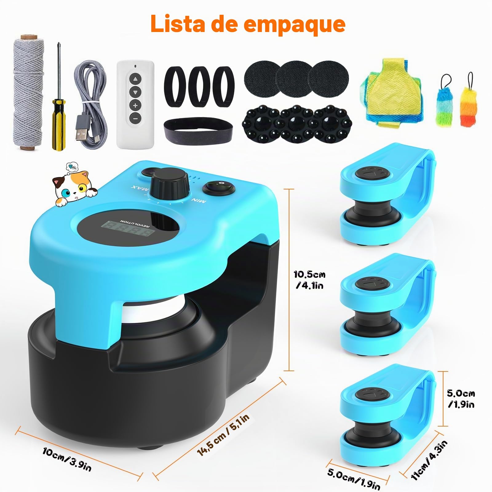 Juguete interactivo para gatos para interiores, caminadora automática para gatos con control remoto, 3 velocidades, motor silencioso y diseño duradero, juguetes de plumas de caza para interiores,