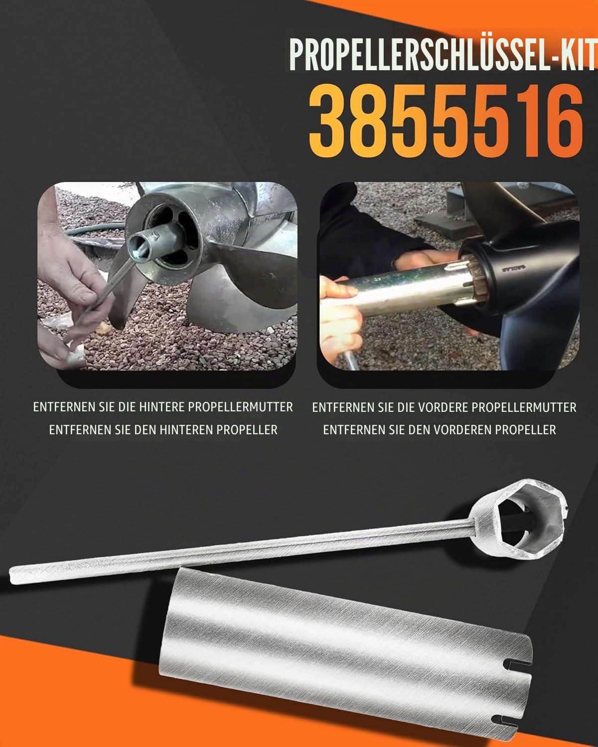 Duo/Twin Prop Werkzeug-Kit 3855516 Propellerschlüssel für Volvo Penta D F Duoprop