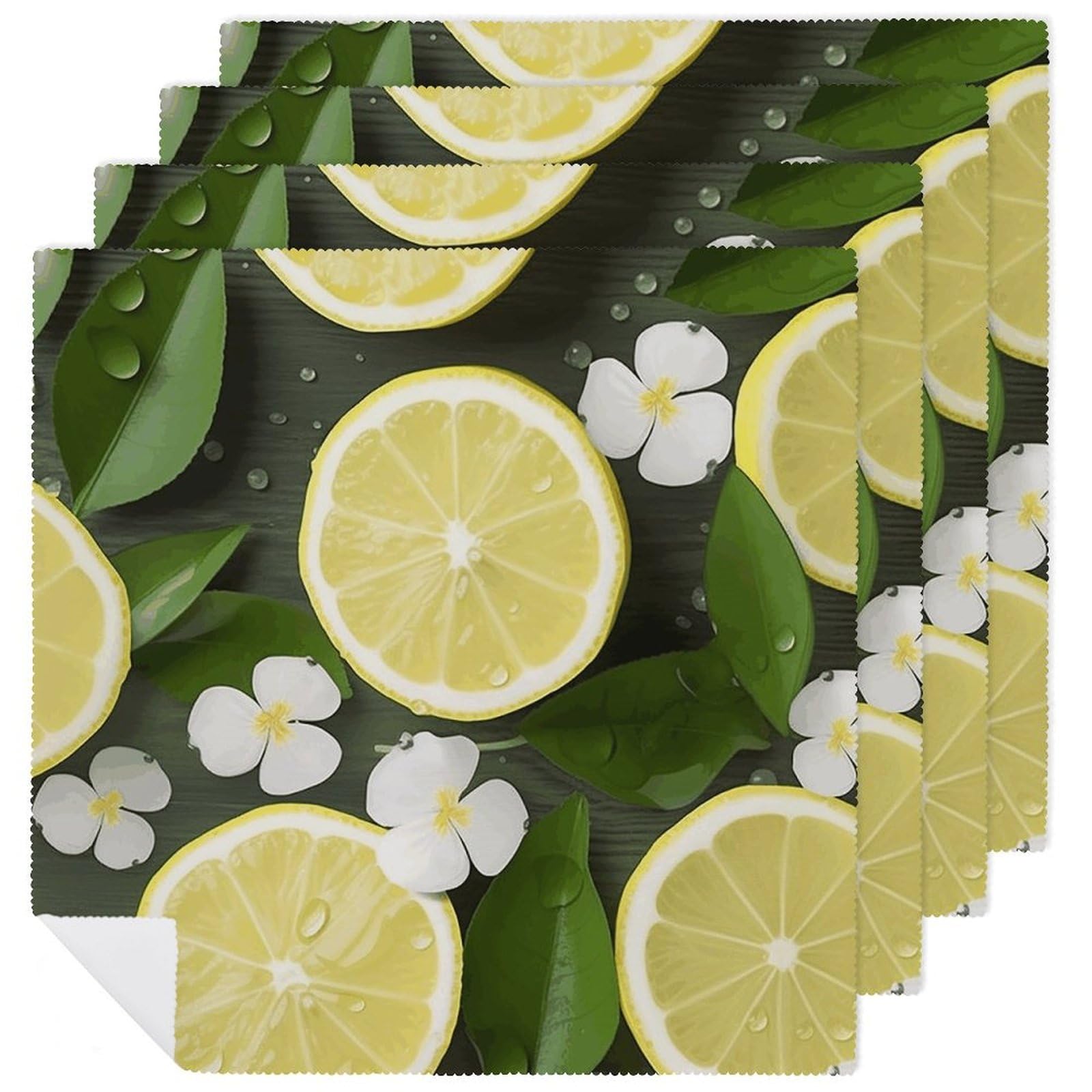 Servilletas de tela con estampado de limón para decorar tu mesa diaria y festiva