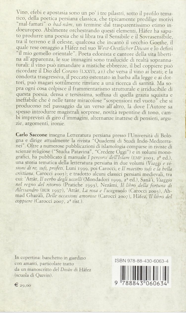 Vino, efebi e apostasia. Testo persiano a fronte. Ediz. critica