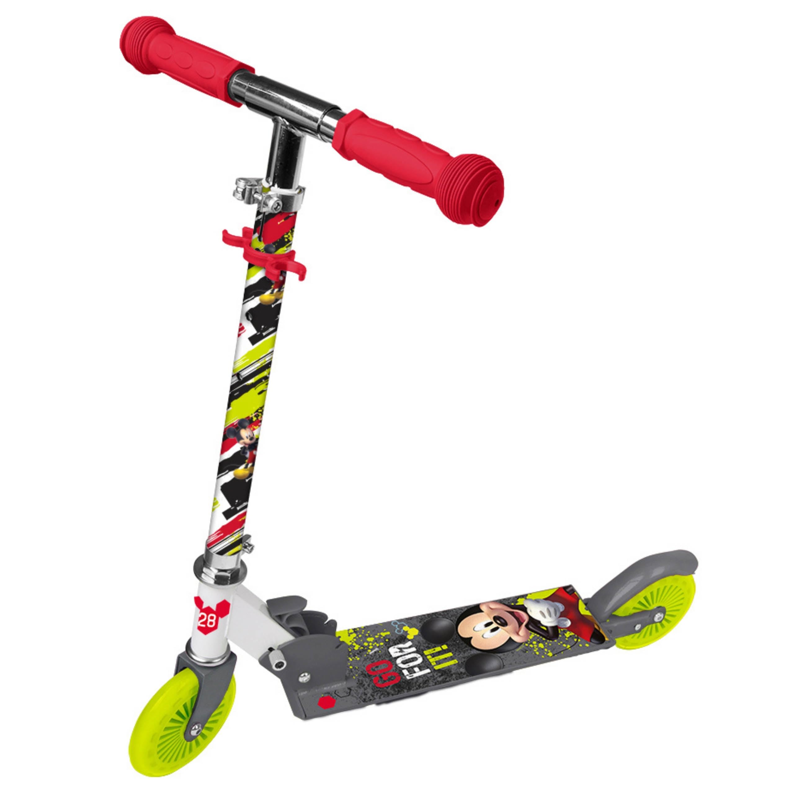 Two-wheeled scooter with brake, up to 50 kg, foldable, adjustable 6+ (Mickey Mouse)