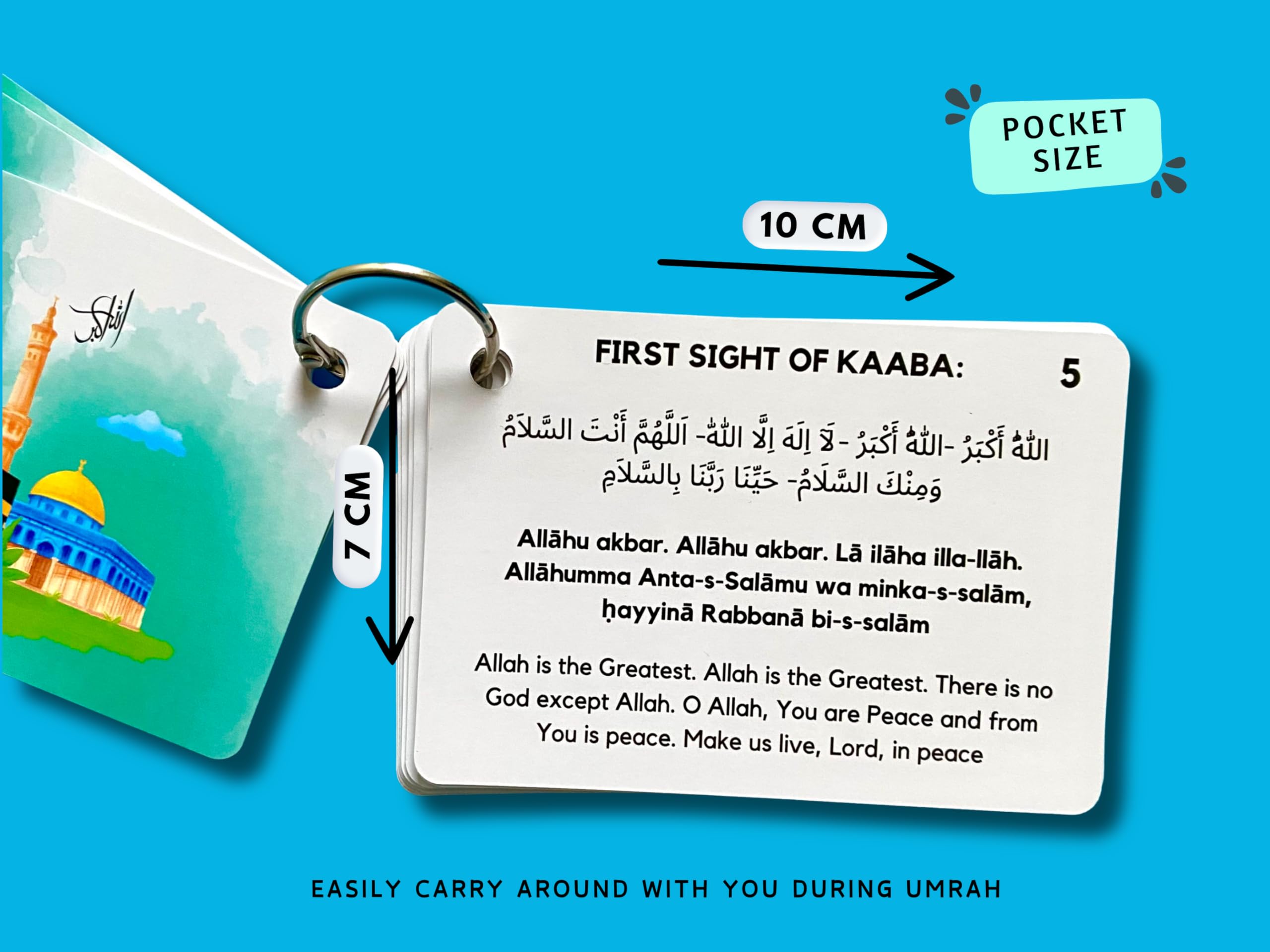 Umrah Flashcards for a Valid Umrah Step by Step Duas Made Easy, Pocket-sized - Image 4