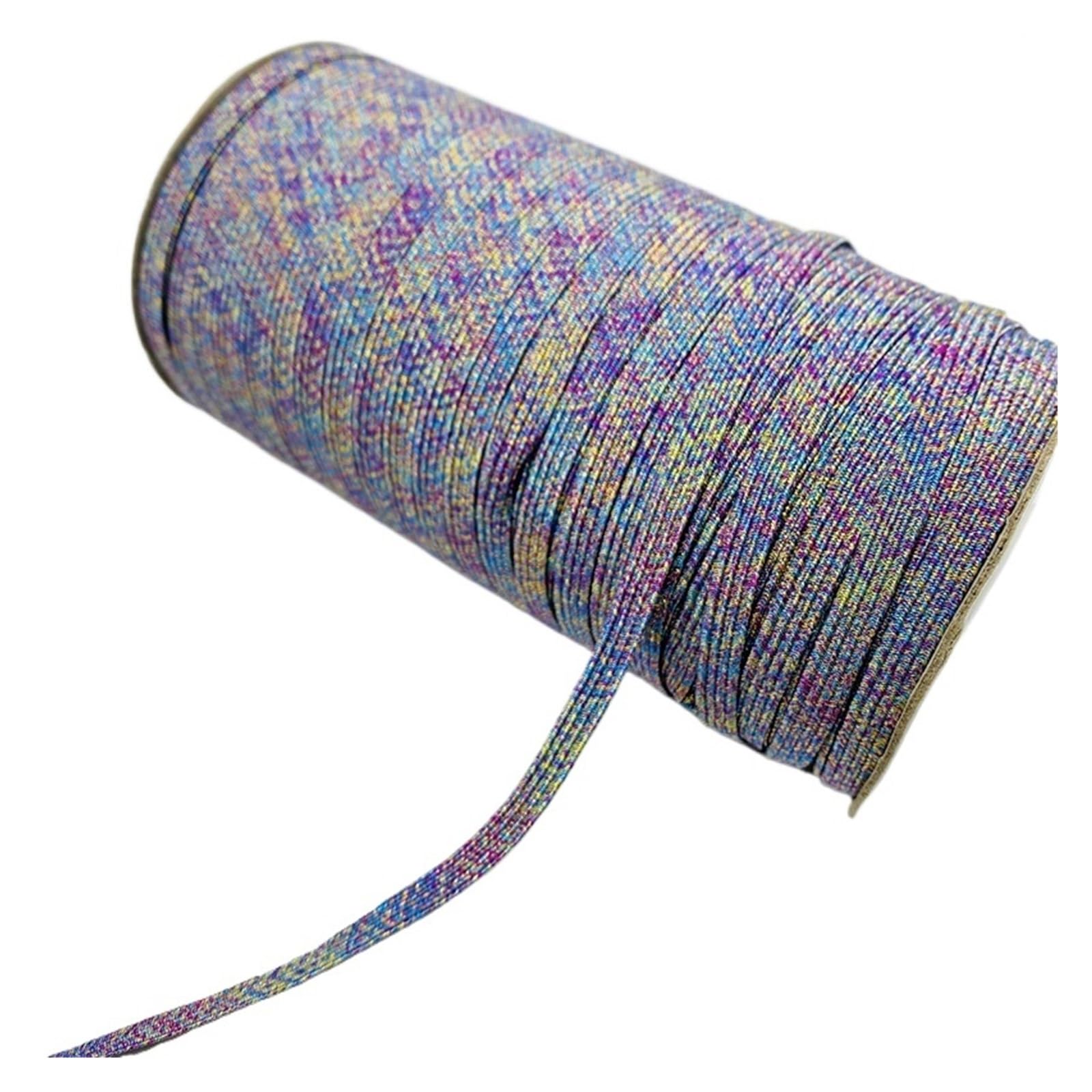 Generisch 5 yards 6mm Glitter Elastisches Band Nähen Elastisches Band Fiat Gummiband for Taille Band Stretch Seil Elastisches Band(21,1 Roll 135yards)