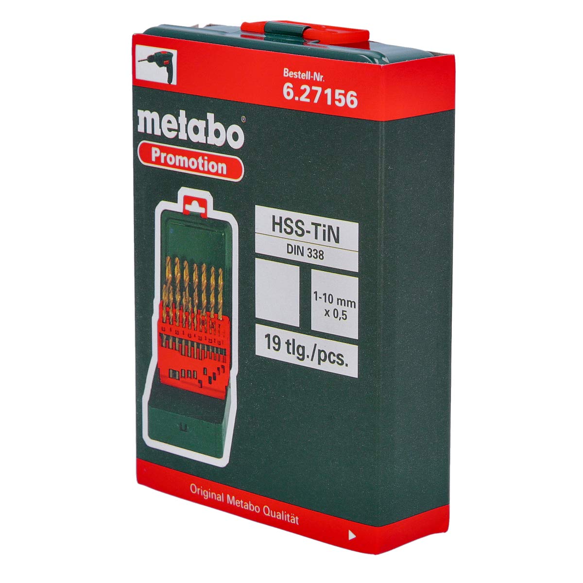 Metabo 627156000 HSS-TIN Twist Drills (19 pcs.), Green, Set of 19 Pieces - Image 2