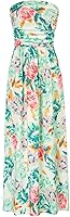 GRACE KARIN Strapless Ruched Maxi Dress with Pockets - Floral Loose Casual Summer Beach Wedding Guest Dress