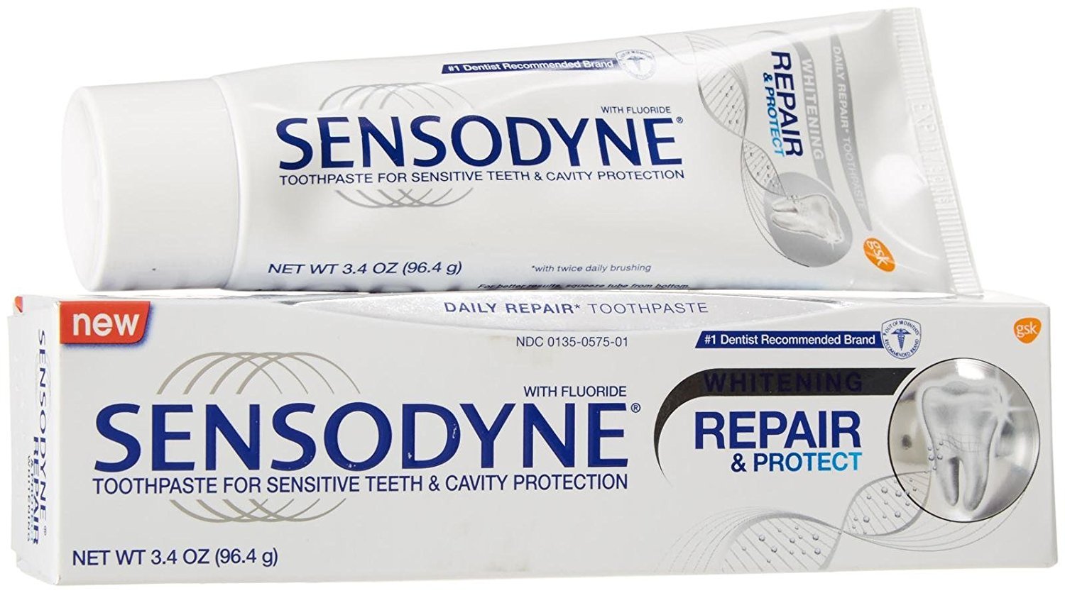 Sensodyne Repair Protect Whitening Toothpaste with Fluoride 3 4 oz Pack of 3