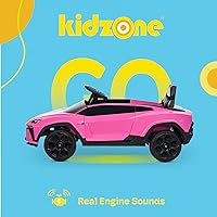 Vista 3 de Kidzone Kids Electric Ride On 12V Licensed Lamborghini Lanzador Battery Powered Sports Car Toy with Parent Remote Control & Manual Drive, Bluetooth
