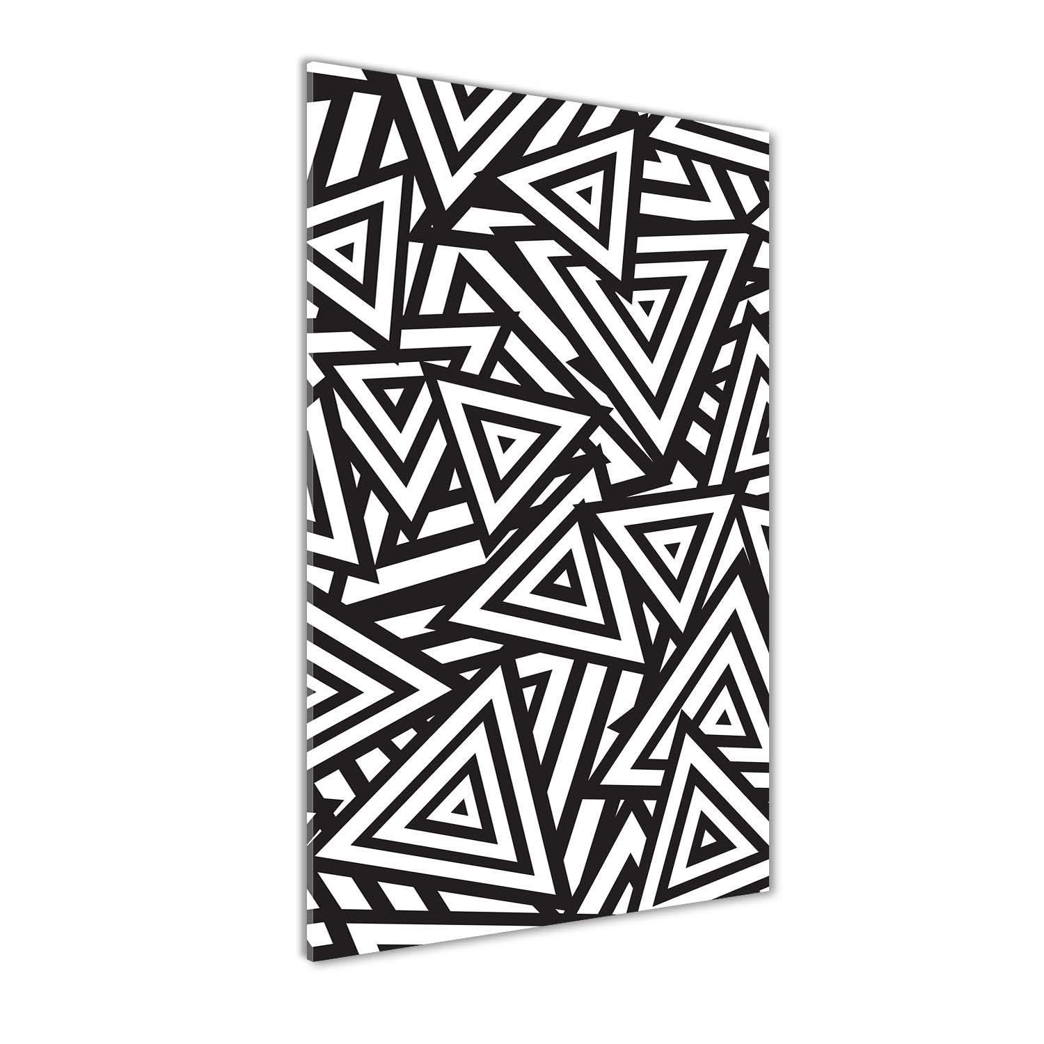 Peinture sur verre trempé 70x140cm tableau mural triangles Tulup