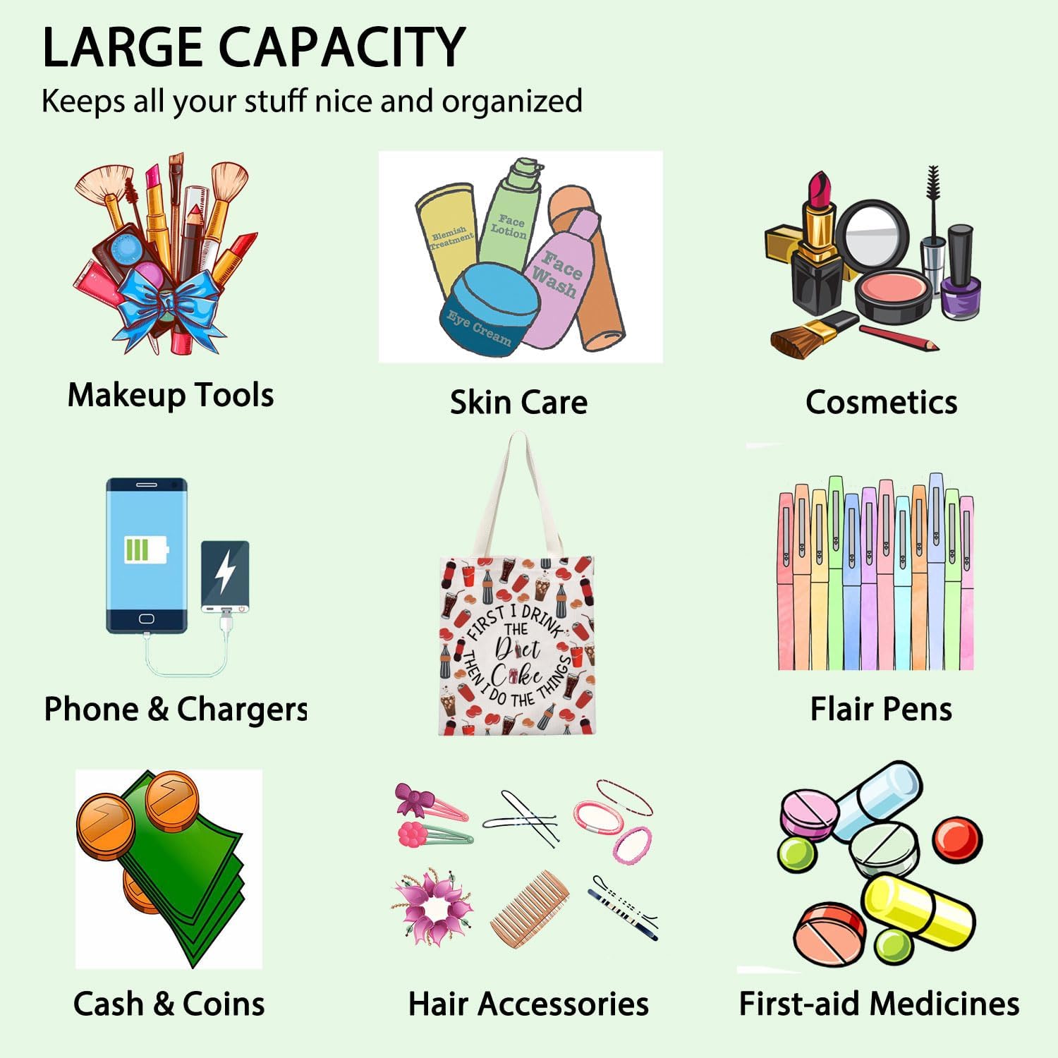 Funny Drink Gift Fizzy Drink Inspire Tote Bag Soda Drinking Handbag Soda Lover Gift Summer Trip Gift - Image 5