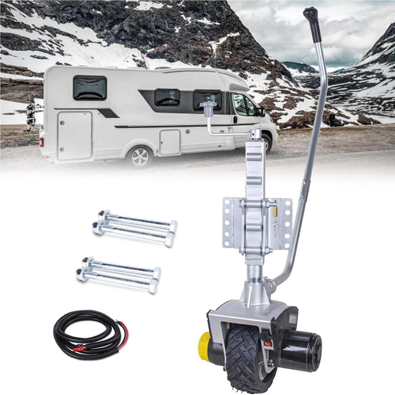 Motor eléctrico de remolque con motor de 550 W, capacidad de carga de 4.5 toneladas, alimentado por 12 V para una fácil reubicación de caravanas y caravanas, diseño no plegable