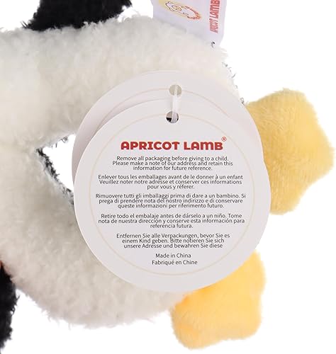 Miniatura 7 de Apricot Lamb Baby Lovey - Juguete suave de sonajero de pingüino, animal de peluche para recién nacido, suave de más de 0 meses (pingüino negro, 6