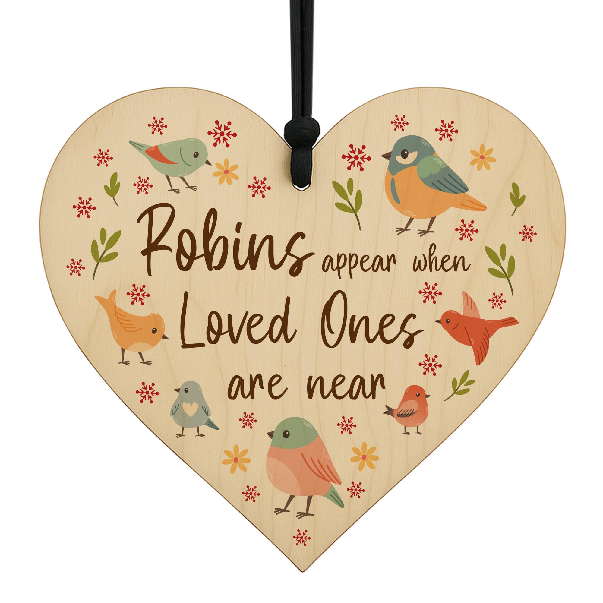 Red Ocean Memorial Wooden Sign For Mum Dad Nan Grandad Robin Remembrance For Christmas Tree Decoration Robins Appear When Loved Ones Are Near Keepsake