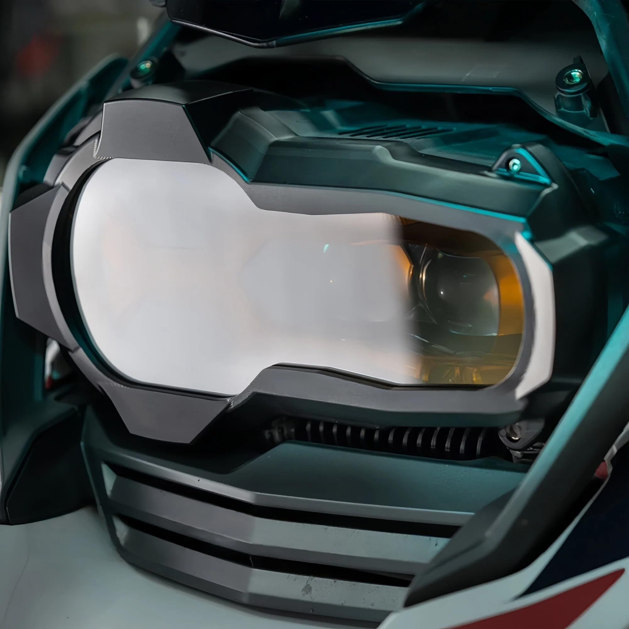 Compatible con BMW R1250GS Adventure/ R1250GS (2018-2024). Protector de faro delantero. Cubierta protectora para faro delantero de R1200GS LC Adventure. (Recubrimiento reflectante)