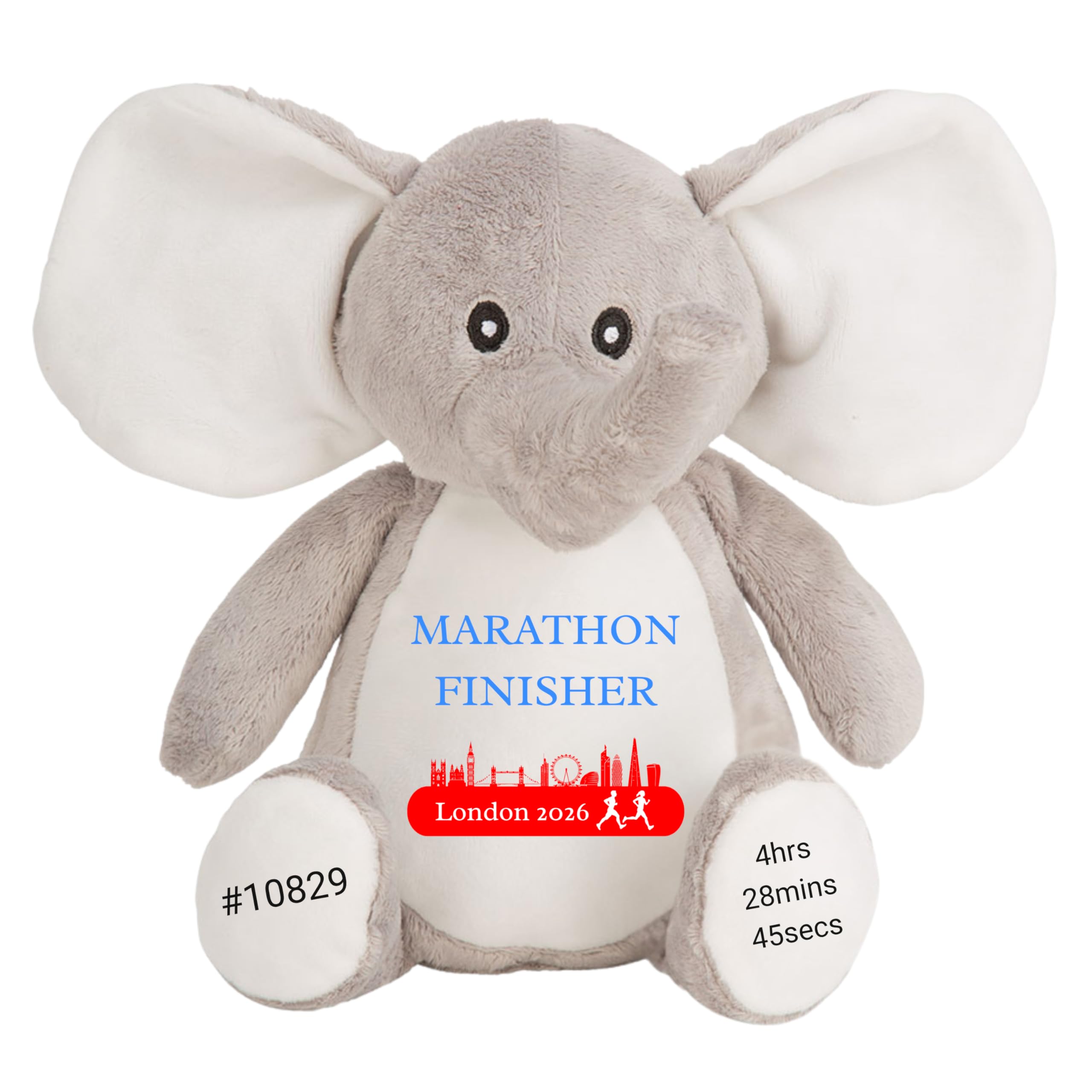 HotScamp Marathon Gift Cuddly Toy - Personalised London 2026 Teddy Marathon? Completed It! Customised Runner Running Finish Medal Congratulations Well Done Run Soft Cuddly Plushie - Brown Teddy — view 14