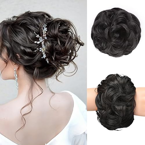 HAIRCUBE 1 pieza de cabello desordenado de moño desordenado para mujer, extensiones de cabello sintético grueso y recogido para coleta (marrón disponible en Yaxa Peru
