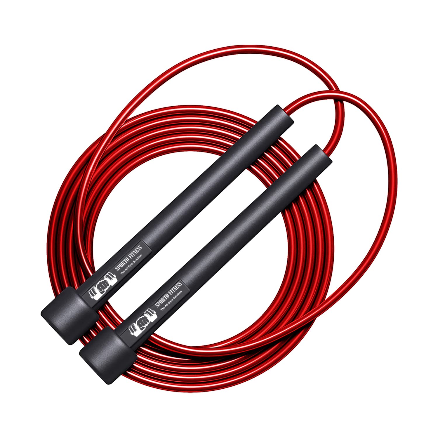 Sporto Fitness Skipping Rope S-10 Rope for Men, Women & Children | Workout & Weight loss | Best for Home gym|Jumping Rope for Exercise, Premium and tangle free Jumping rope (BLACK RED) (B0C3XJTK5K) Amazon Price History, Amazon Price Tracker