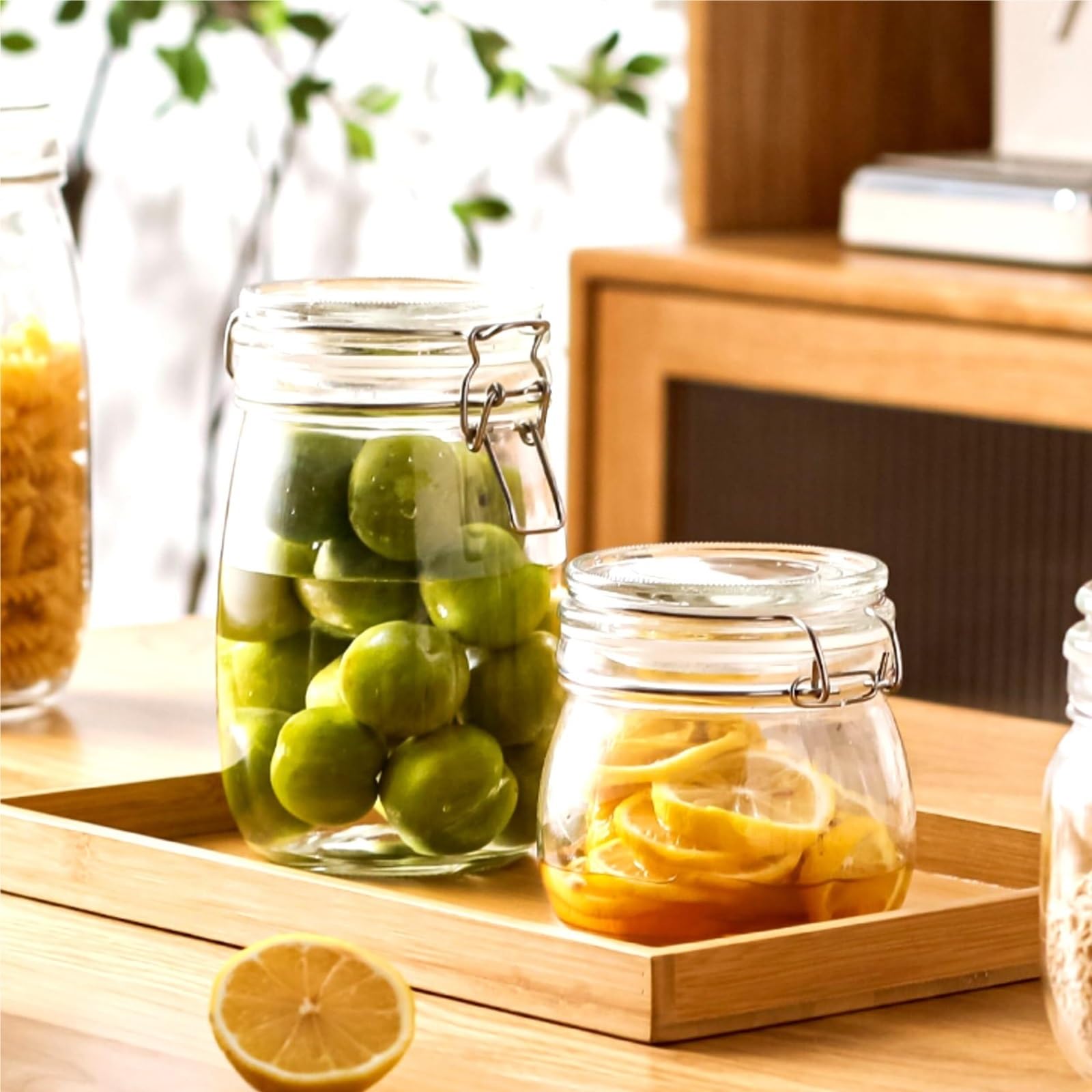 Vorratsgläser mit Deckel Set Mit 6 Vorratsgläsern Aus Glas Luftdichten Deckeln for Zu Hause Aufbewahrungsgläser Küche