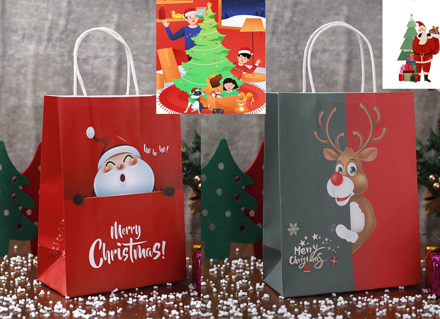 Amazon | クリスマス ラッピング 袋 紙袋 12枚セット マチあり ギフト