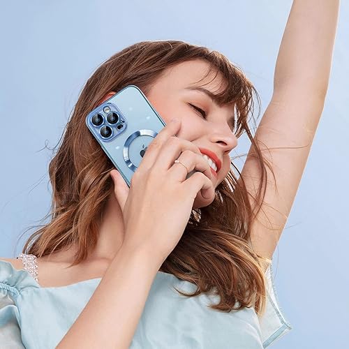 Miniatura 6 de Magsafe - Funda para iPhone 13 Pro Max, funda magnética transparente para teléfono con protector de pantalla y cubierta de cámara, funda galvanizada
