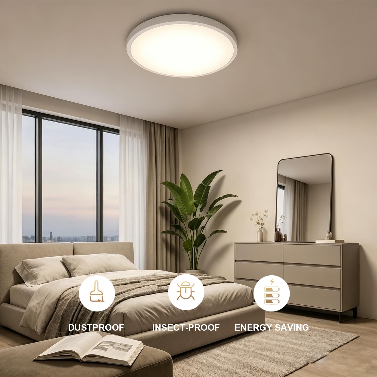 YEELIGHT Smart Deckenleuchte, 23W 1500LM LED Deckenlampe Dimmbar mit Fernbedienung, Ra95 Nachtlicht mit 2700K-6500K, Kompatibel mit Alexa & Google Assistant für Wohnzimmer Schlafzimmer Küche Flur 32cm