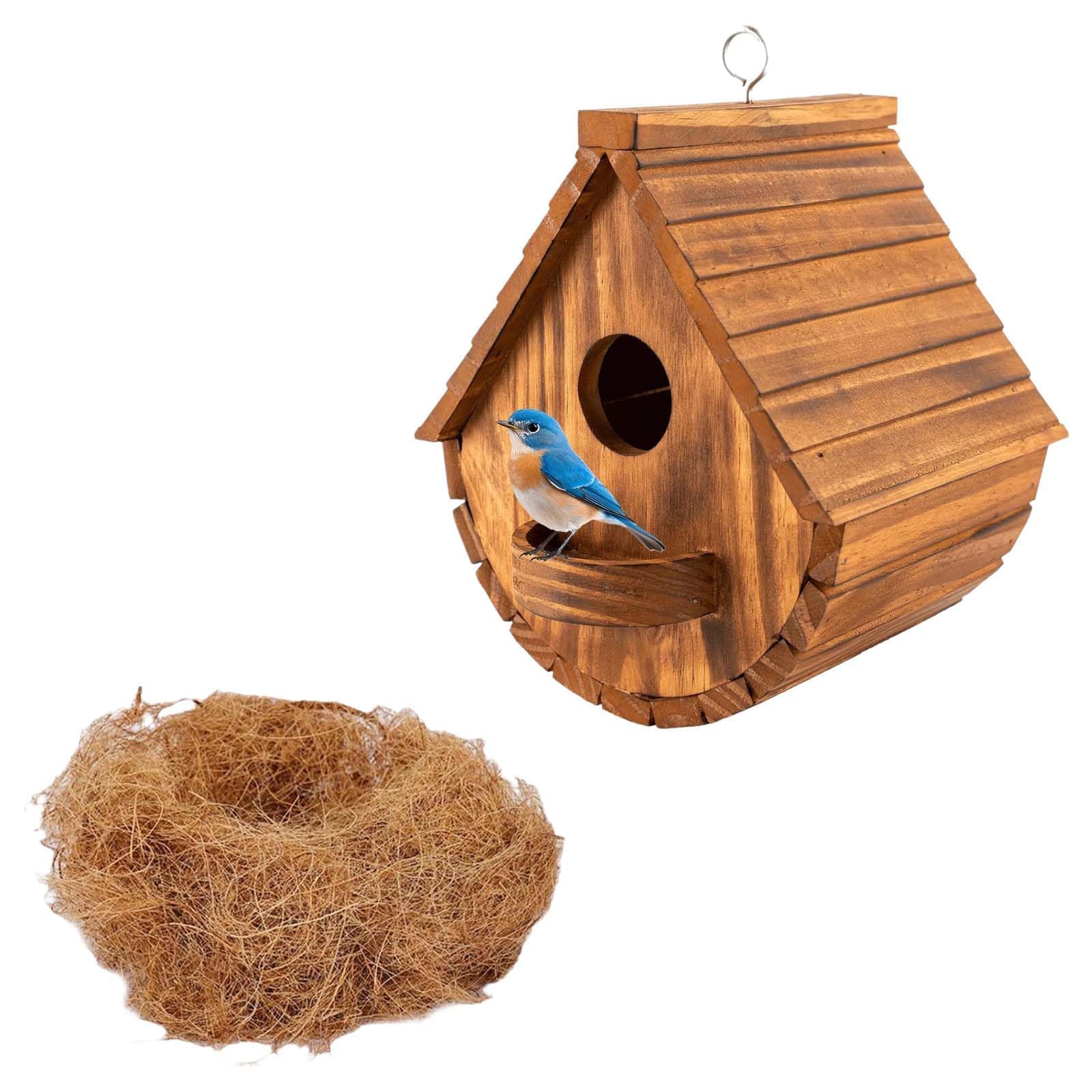 Nichoir pour Oiseaux Sauvages, Nichoirs à Oiseaux Sauvages, Nichoir, Nichoir Suspendu pour Le Jardin, Nichoir Suspendu en pin,Cabane Oiseaux en Bois Exterieur, adaptée aux Jardins et aux balcons