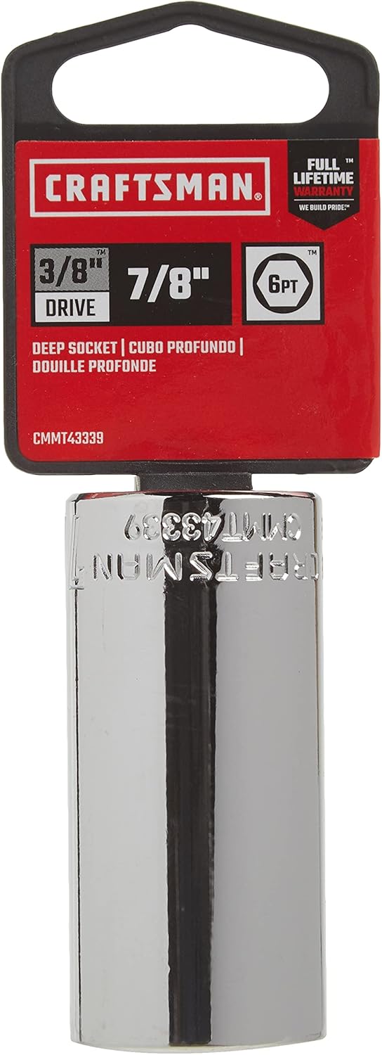 CRAFTSMAN Deep Socket, SAE, 3/8-Inch Drive, 7/8-Inch, 6-Point (CMMT43339)
