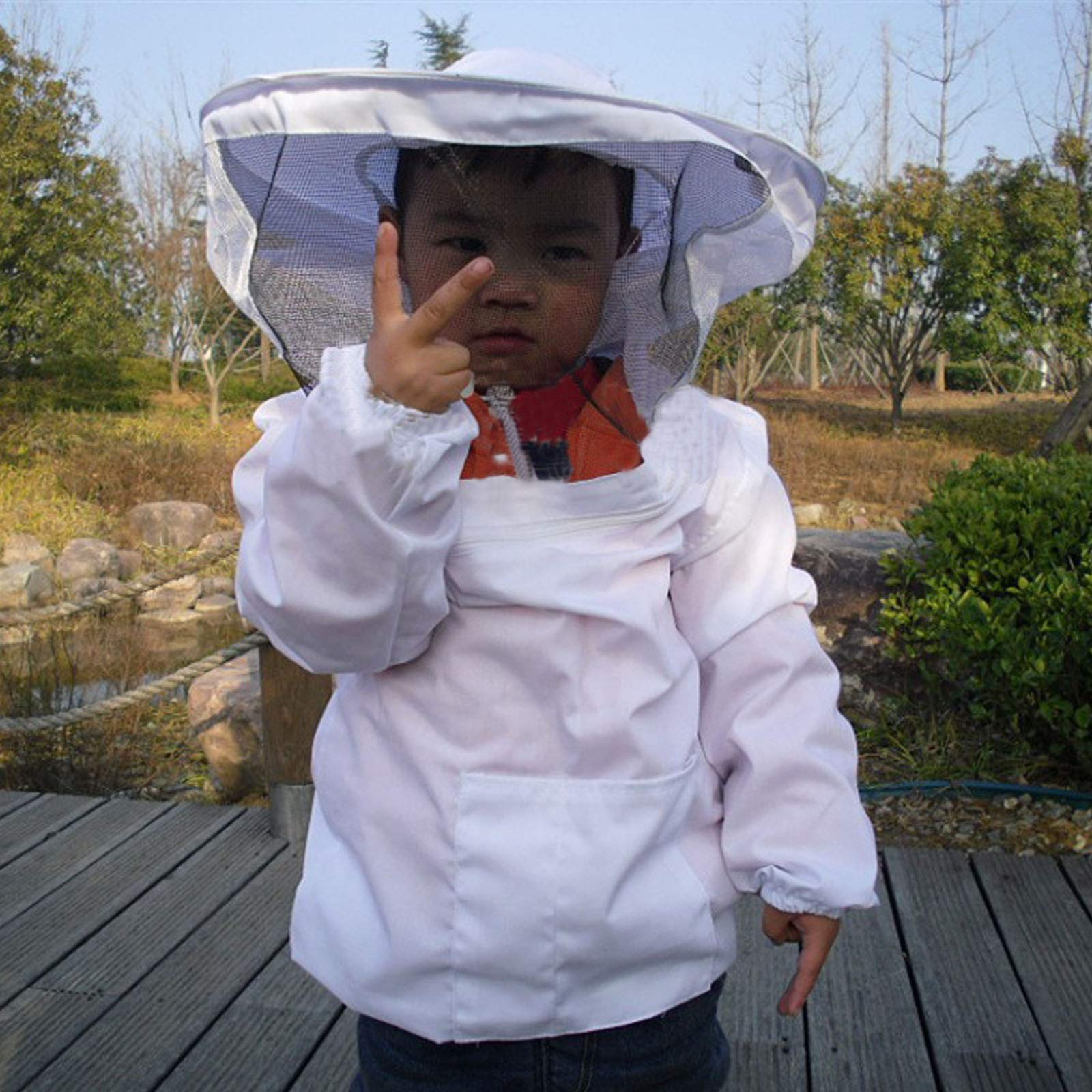 combinaison de protection pour l'apiculture pour enfants avec combinaisons de veste en voile - avec gants pour apiculture équipement de protection pour l'apiculture