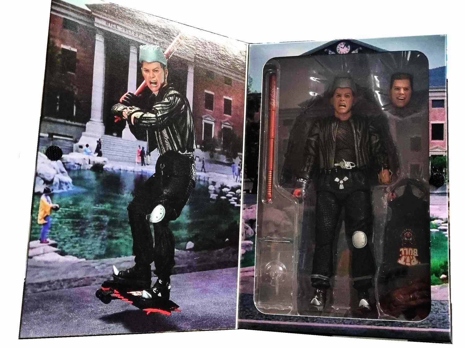 Necaonline - Figura de Griff Tannen en 2015 Hijo de Biff Tannen de la película Volver al Futuro 2 Al 1/10 o 18 cm con Hoverboard Edición Limitada Neca85249